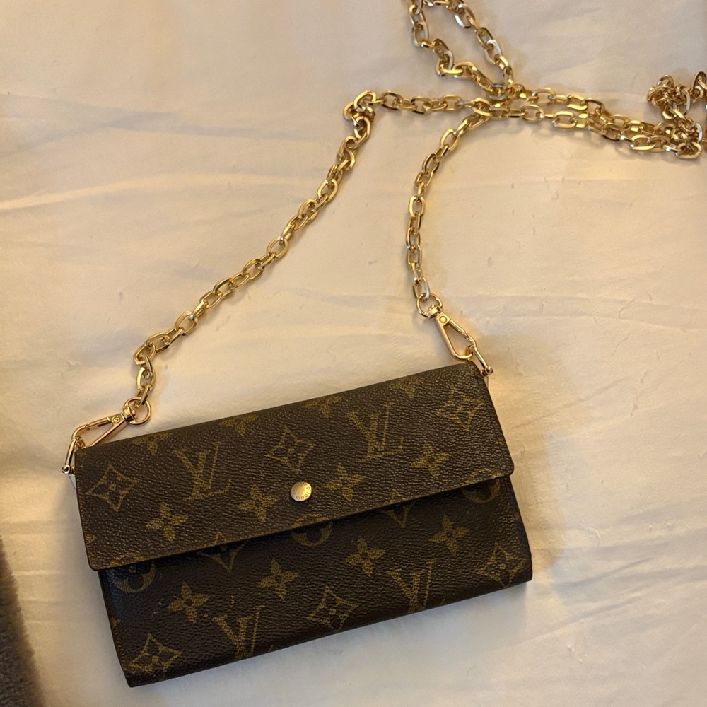 Louis Vuitton Brown Crossbody Bag with Gold Chain